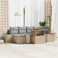 Prolenta Maison Exclusive - Ensemble de canapés de jardin, 7 pièces. Beige et gris