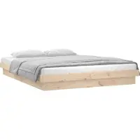 Syfax Cadre de lit à LED sans matelas 160x200 cm bois massif