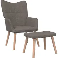 Syfax Chaise de relaxation avec tabouret Taupe Tissu