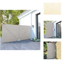 vidaXL Éventail latéral de terrasse pliable Crème 400×200 cm - Parasols et ombrelles