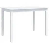 Syfax Table à manger Blanc 114x71x75 cm Bois d'hévéa massif