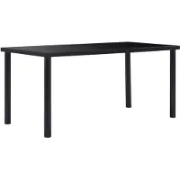 Prolenta Maison Exclusive - Table à manger noire 160 x 80 x 75 cm, verre trempé