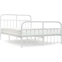 Syfax Cadre de lit métal sans matelas et pied de lit blanc 140x190 cm