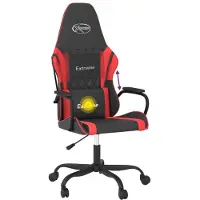 Syfax Chaise de jeu de massage Noir et rouge Similicuir