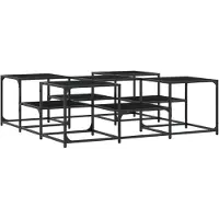 Syfax Table basse noir 121x121x40cm Bois d'ingénierie