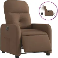 Syfax Fauteuil inclinable électrique Marron Tissu