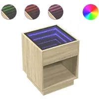 Syfax Table basse avec LED infini chêne sonoma 40x40x50 cm