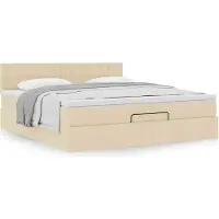 Prolenta Maison Exclusive - Cadre de lit ottoman avec matelas crème 160x200 cm tissu