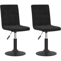 Syfax Chaises pivotantes à manger lot de 2 noir velours