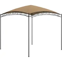 The Living Store Gazebo 3x3x2.65 m Taupe 180 g/m²