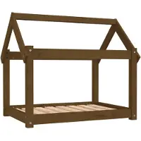 Syfax Lit pour chien Marron miel 81x60x70 cm Bois de pin solide