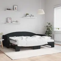 Prolenta Maison Exclusive - Canapé-lit convertible avec matelas noir 80 x 200 cm en tissu