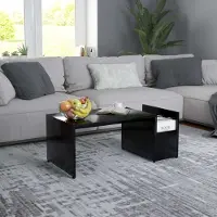 Prolenta Maison Exclusive - Table basse noire 90x45x35 cm Matériau dérivé du bois