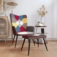 Prolenta Maison Exclusive - Fauteuil de détente avec repose-pieds en tissu patchwork