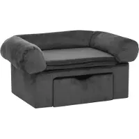 Syfax Canapé pour chien avec tiroir Gris foncé 75x50x38 cm Peluche