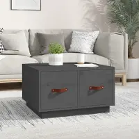 Prolenta Table basse exclusive - Gris - 60x53x35 cm - Bois massif (pin)
