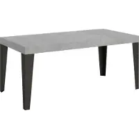 Itamoby Table Extensible 200/304X90 Cm Béton Flammé Avec Pieds Anthracite