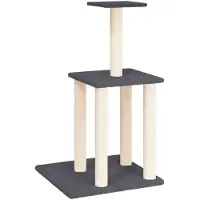 Syfax Arbre à chat avec griffoirs en sisal gris foncé 85,5 cm