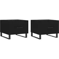 Syfax Tables basses 2 pcs noir 50x50x40 cm bois d'ingénierie