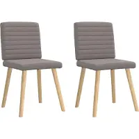 Syfax Chaises à manger lot de 2 taupe tissu