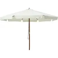 The Living Store Parasol avec mât en bois 330 cm blanc sable