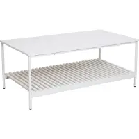 SVITA AMAL Table basse blanche Coffeetable Table de salon moderne avec étagère