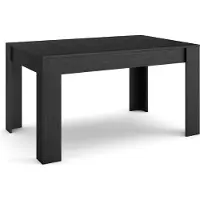 Skraut Home EXO Table à manger, 140x90x76 cm, Pour 6 personnes, Meubles de Salon, Noir