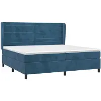 Syfax Sommier à lattes de lit et matelas Bleu foncé 200x200cm Velours