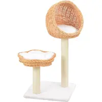 Syfax Arbre à chat avec griffoir en sisal Naturel Bois de saule