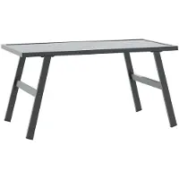 Syfax Table basse de jardin noir 90x45x35 cm acier enduit de poudre