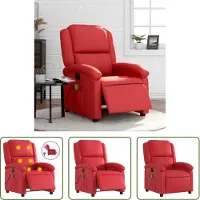 The Living Store Fauteuil de massage électrique rouge similicuir