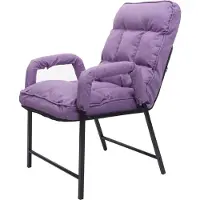 Mendler Chaise de salle à manger HWC-K40 capacité de charge 160kg dossier réglable métal tissu/textile lilas