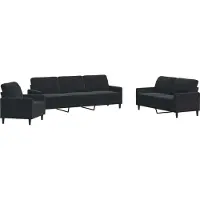 vidaXL Ensemble de canapés 4 pièces avec coussins Noir velours