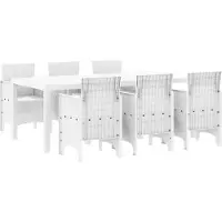 Syfax Ensemble de salle à manger pour jardin 7 pcs Blanc