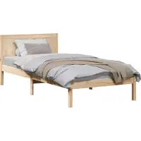 Syfax Cadre de lit Marron 100 x 200 cm Bois de pin massif