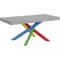 Itamoby Table Extensible 200/304X90 Cm Volantis Pieds Béton Multicolores 4/B