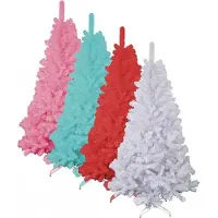 BURI arbre de Noël artificiel blanc, bleu, rouge, rose 120-210cm, Couleur:blanc, Taille:210cm