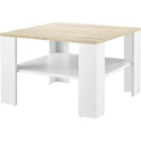 En.casa Table basse blanc/imitation chêne Table d'appoint Table de salon Table basse Meubles []