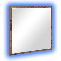 Syfax Miroir de salle de bain LED Bois Ancien 40 x 37 x 8.5 cm