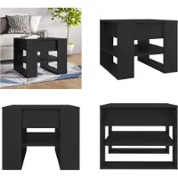 vidaXL Table basse noire 55,5x55x45 cm Bois composite - Table basse - Tables basses - Table de salon - Table basse