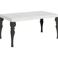 Itamoby Table Extensible 90X160/420 Cm Paxon Frêne Blanc Structure Anthracite