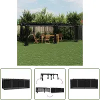 The Living Store Pavillon avec parois en filet Anthracite 6x3 m acier