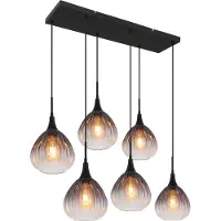 Globo Lighting Suspension noire Olsen 6 lumières