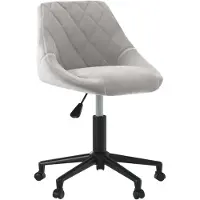 Syfax Chaise pivotante de bureau Gris clair Velours