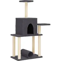 Syfax Arbre à chat avec griffoirs en sisal gris foncé 122 cm