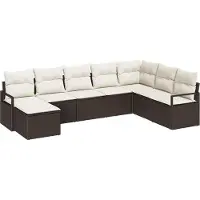 Syfax Ensemble de Canapés avec coussin 8 pcs Marron polyrotin