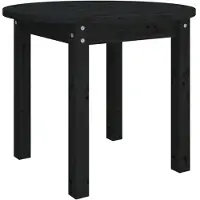 Syfax Table basse Noir Ø 55x45 cm Bois massif de pin