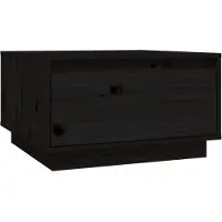 Syfax Table basse Noir 55x56x32 cm Bois massif de pin