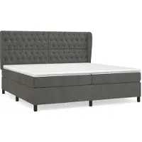 Syfax Sommier à lattes de lit et matelas Gris foncé 200x200cm Velours