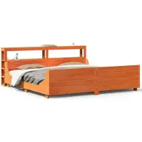 vidaXL Lit en bois massif sans matelas pin brun cireux 200x200
